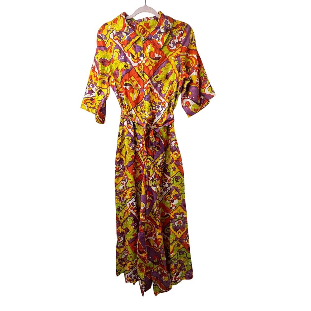 Md 70s Vtg Jumpsuit Disco Dance Retro Boho Hippie Party Costume Festival Funky